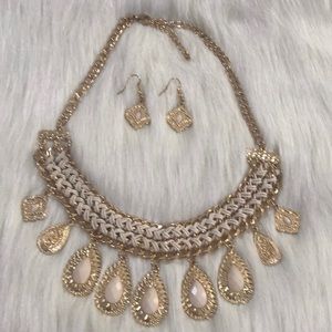 J. Crew Gold and Cream Teardrop Necklace ONLY